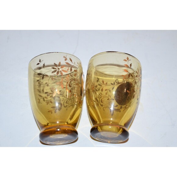 Vtg Murano Venetian Art Glass Decanter Cordial Glass set gold Barware flaws - Picture 13 of 16